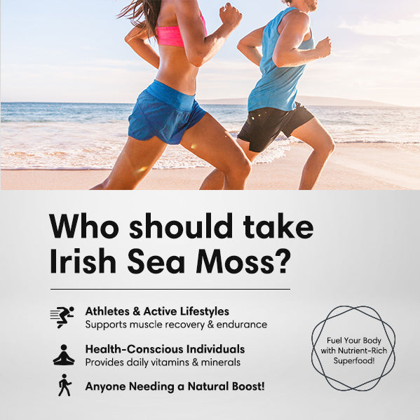 Organic Irish Sea Moss Capsules – 92 Minerals for Thyroid, Gut Health & Immune Support