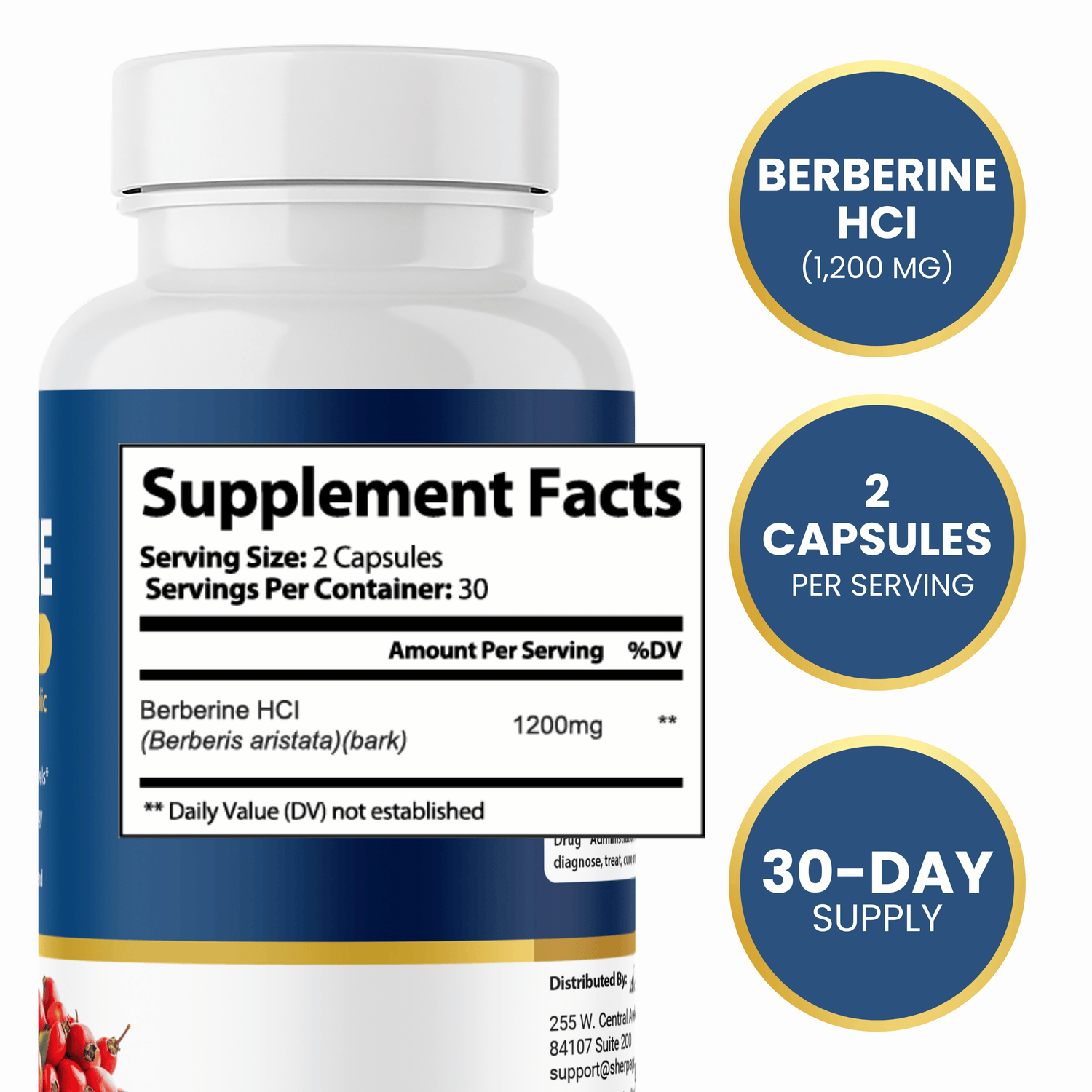 Sherpa Gold Pure Berberine β HCl Complex (60 Capsules)