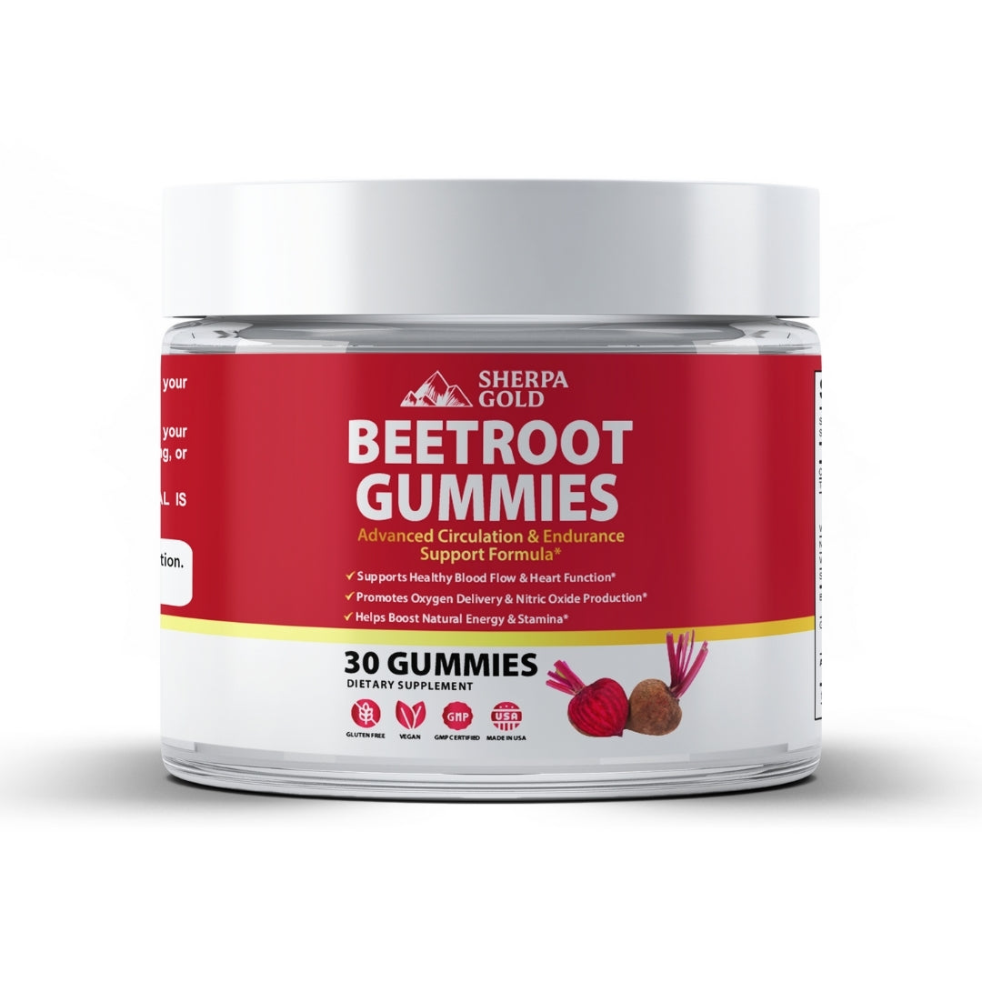 Sherpa Gold Beetroot Gummies – Circulation & Endurance Support (30 Gummies)
