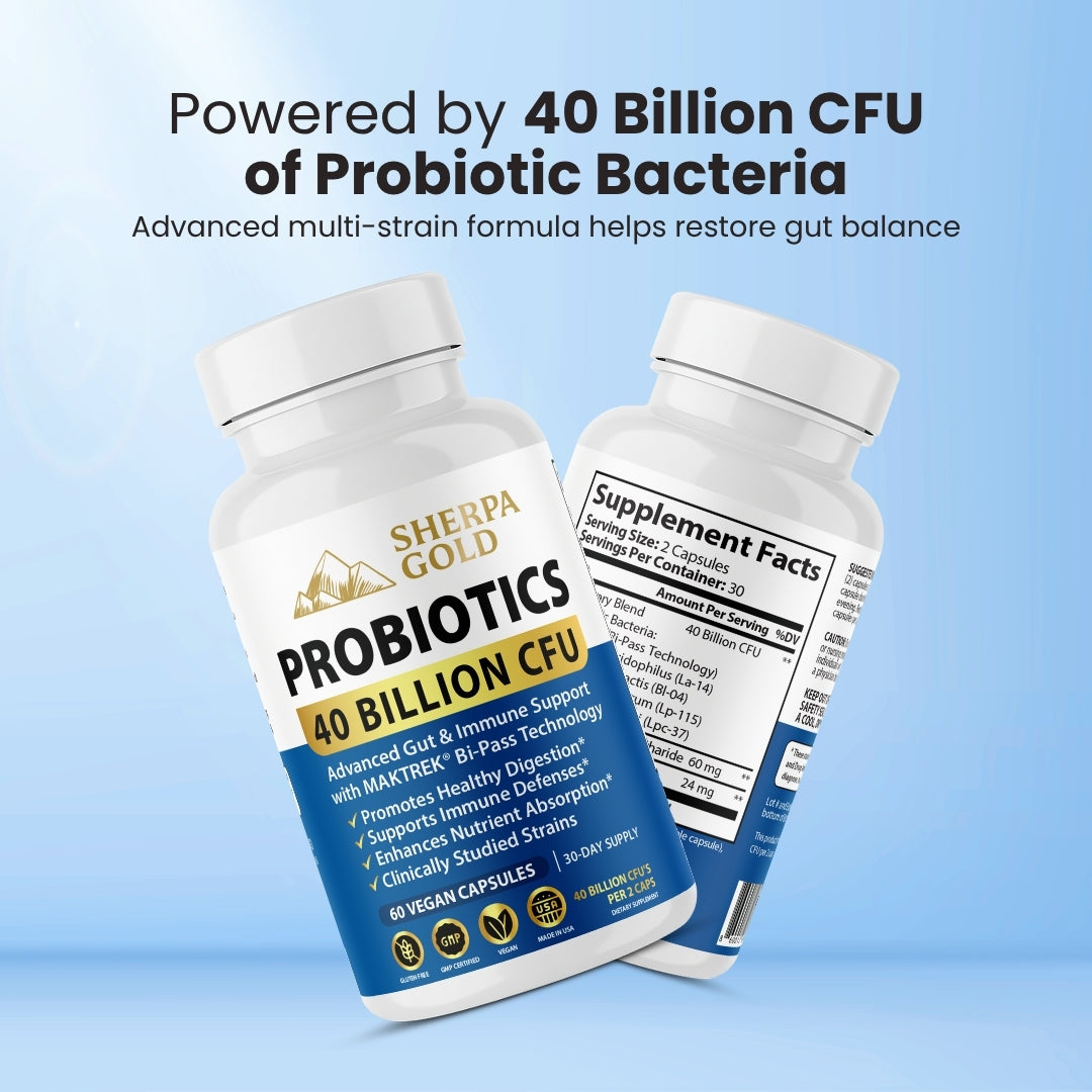 Sherpa Gold Probiotics – 40 Billion CFU (60 Vegan Capsules)