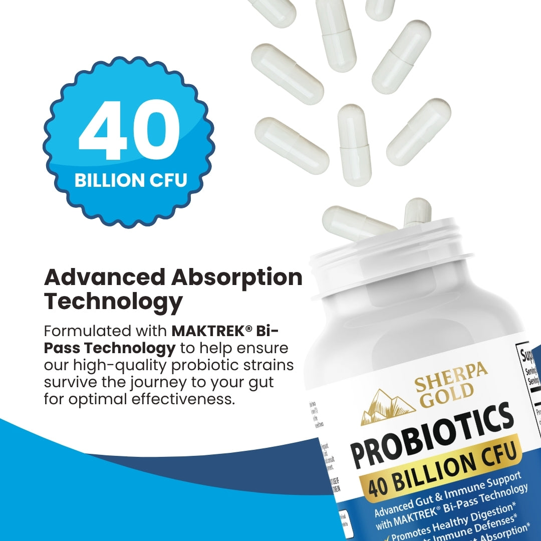 Sherpa Gold Probiotics – 40 Billion CFU (60 Vegan Capsules)